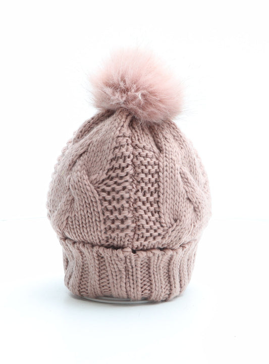 Primark Womens Pink Acrylic Bobble Hat One Size
