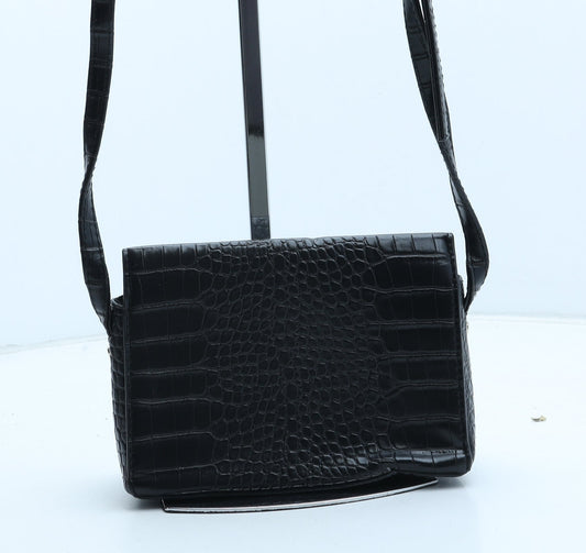 Primark Womens Black Polyurethane Crossbody Size Small - Croc Texture