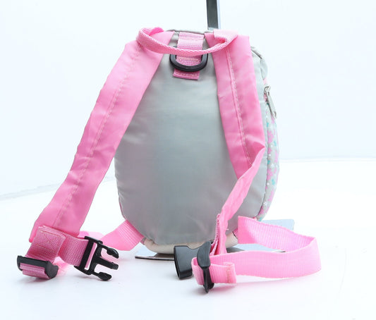Preworn Girls Multicoloured Geometric Polyester Backpack Size Small Zip - Cat