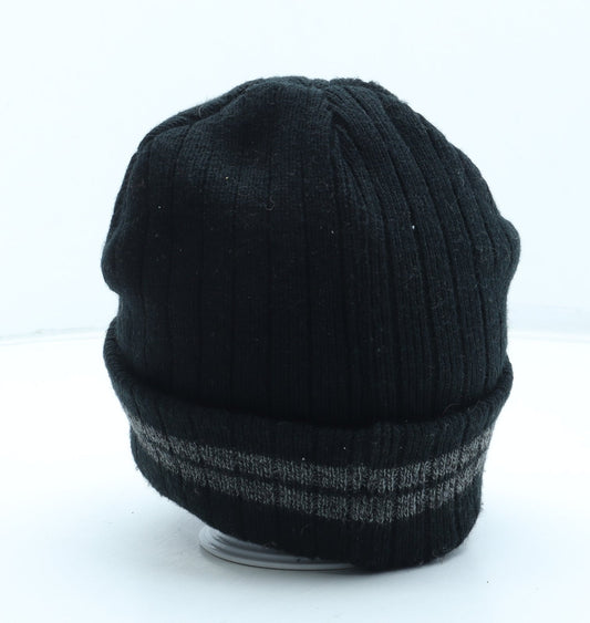 George Mens Black Acrylic Beanie One Size