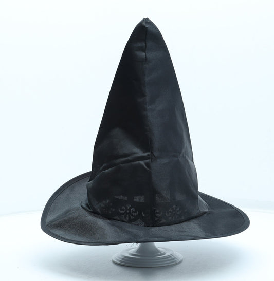 Preworn Girls Black Polyester Bucket Hat Size S - Halloween Pumpkin Witch Hat