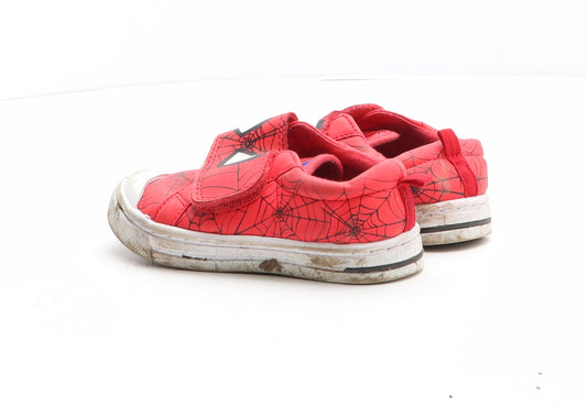 F&F Boys Red Geometric Synthetic Trainer UK 7 - Spiderman