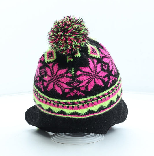 Preworn Girls Multicoloured Fair Isle Acrylic Winter Hat One Size