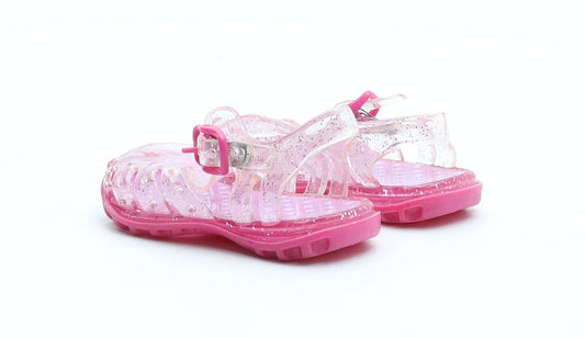 Preworn Girls Pink Rubber Fisherman Sandal UK 6.5 24 - Size 6-9 months
