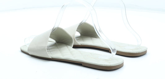 Primark Womens Beige Polyurethane Slip On Sandal UK