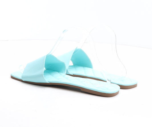 Primark Womens Blue Synthetic Slip On Sandal UK