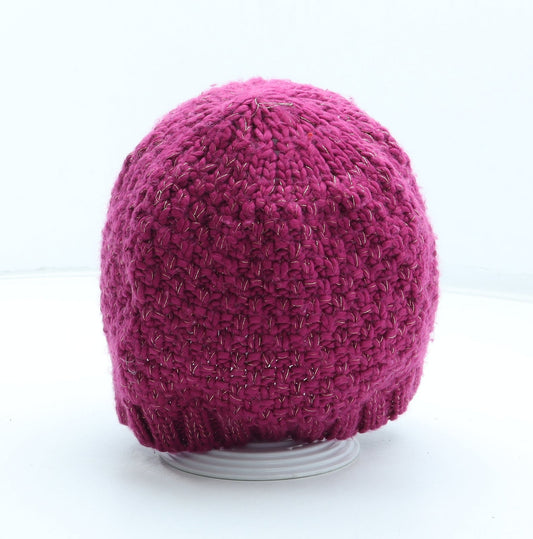 Preworn Girls Pink Acrylic Beanie One Size