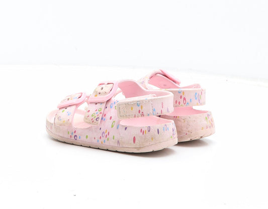 Preworn Girls Pink Geometric Synthetic Fisherman Sandal UK 6