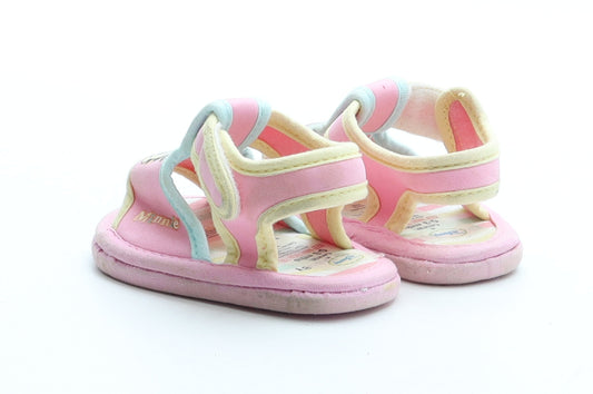 George Girls Pink Polyester Fisherman Flat UK 0-6 Months - Minnie Mouse