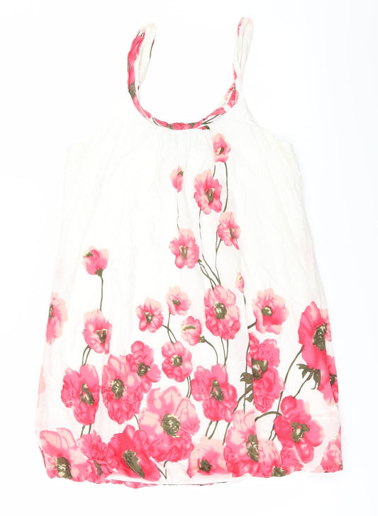 AX Womens White Floral Basic Blouse Size 10