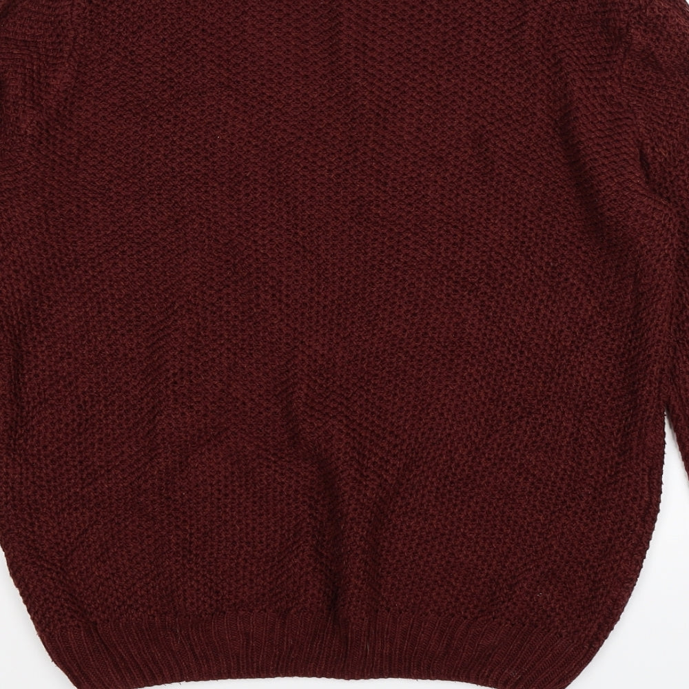 George Mens Red Knit Pullover Jumper Size M