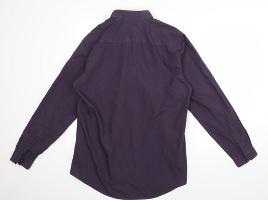 Topman Mens Blue Button-Up Size L