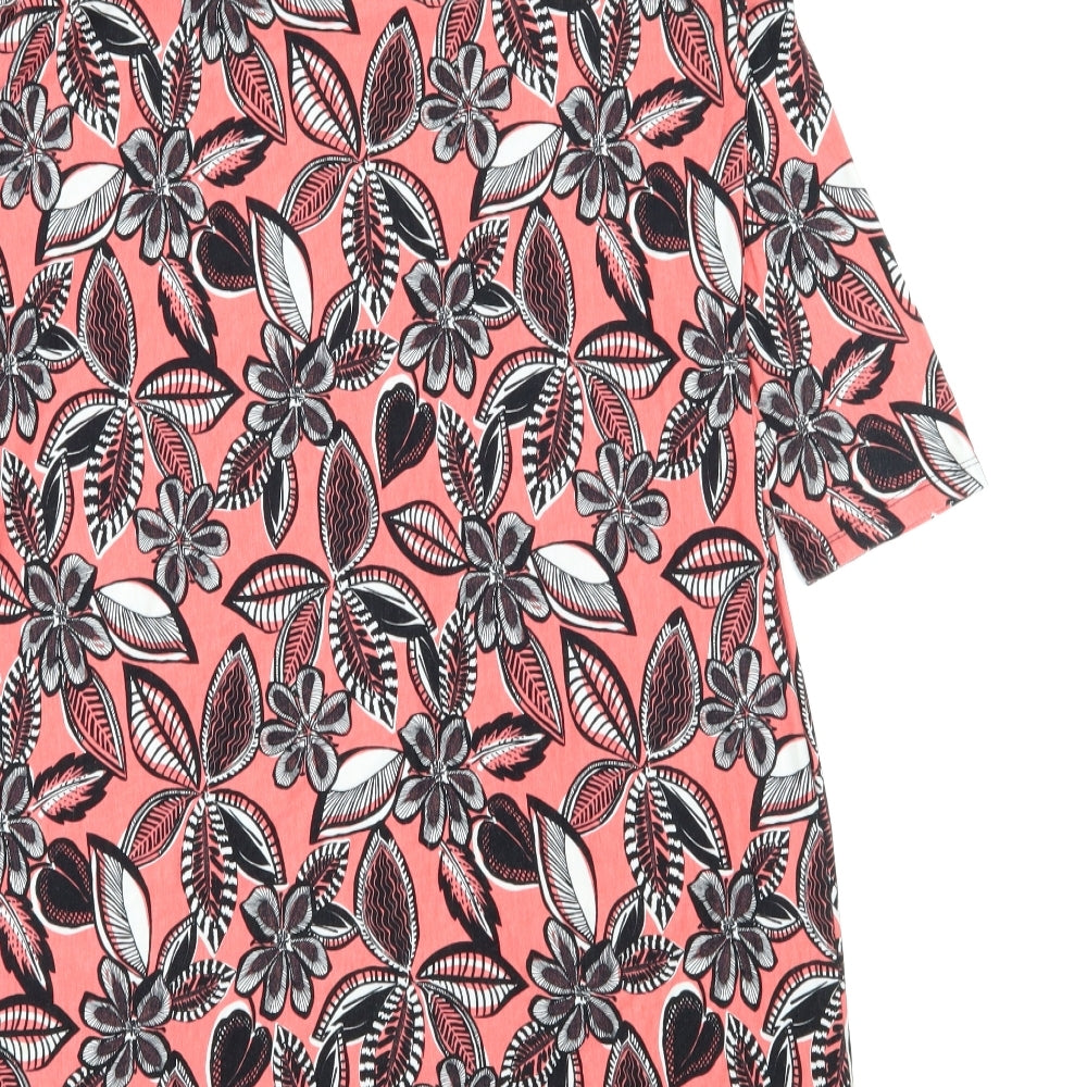 George Womens Pink Floral Jersey A-Line Size 12
