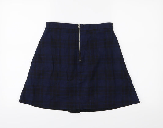 Gap Womens Blue Check  A-Line Skirt Size XS
