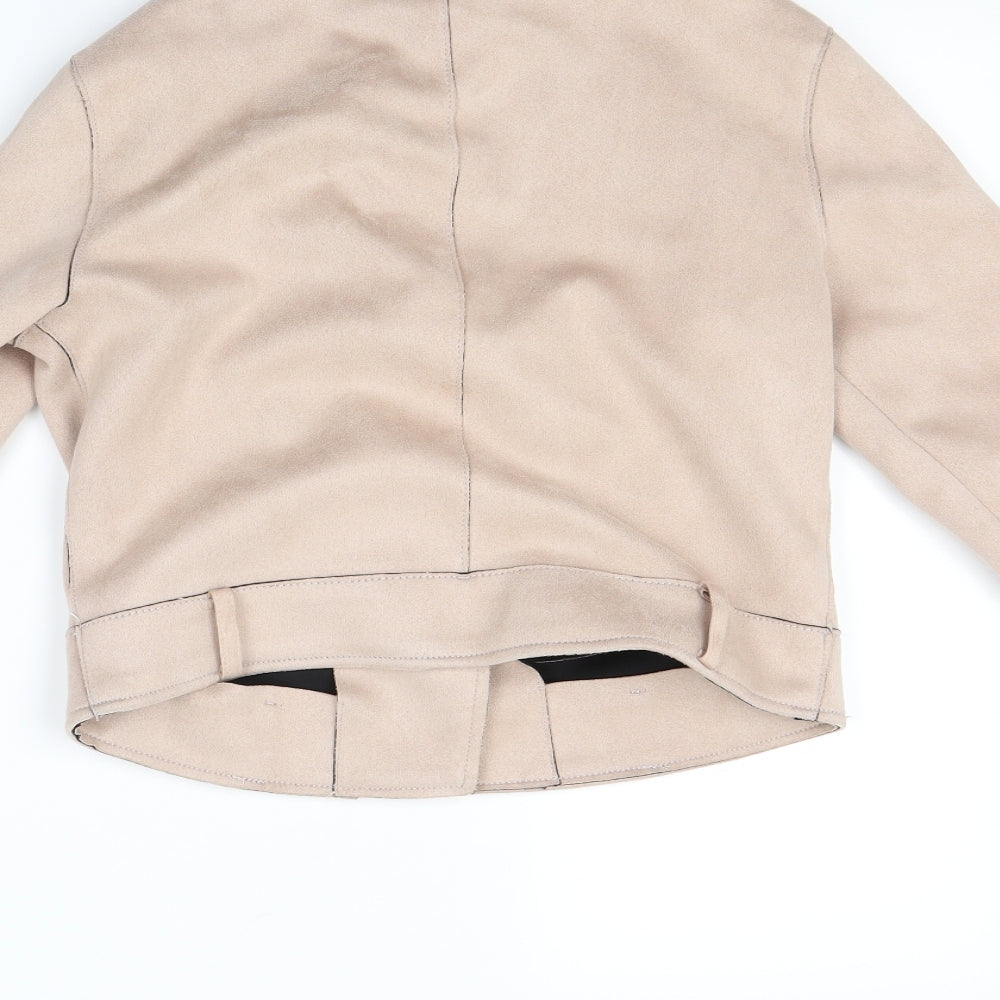 Primark Womens Beige Biker Coat Size 8