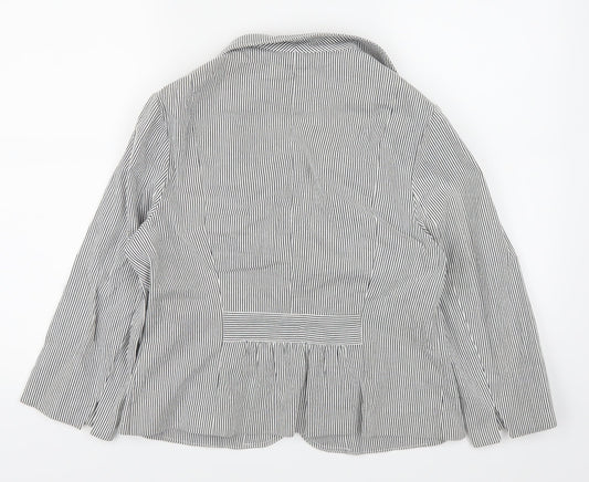 George Womens Grey Striped Jacket Size 14