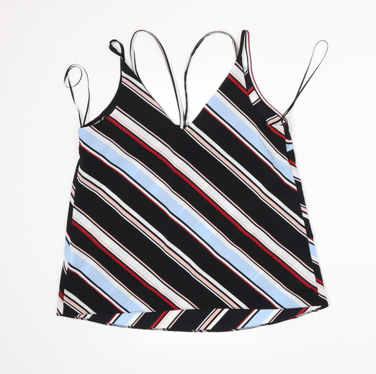 Primark Womens Black Striped Camisole Tank Size 12