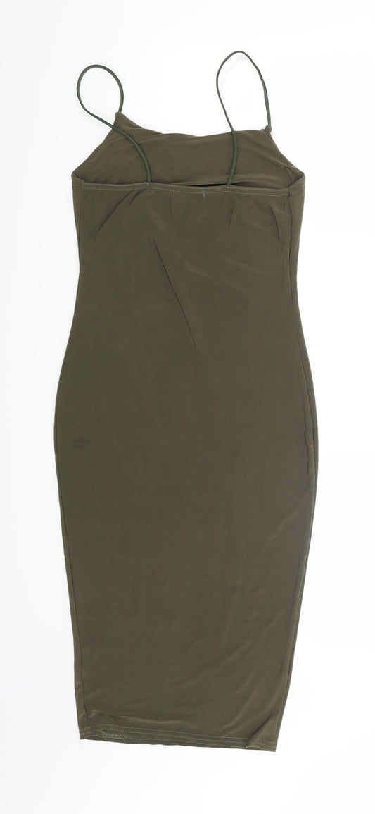 PRETTYLITTLETHING Womens Green Bodycon Size 10