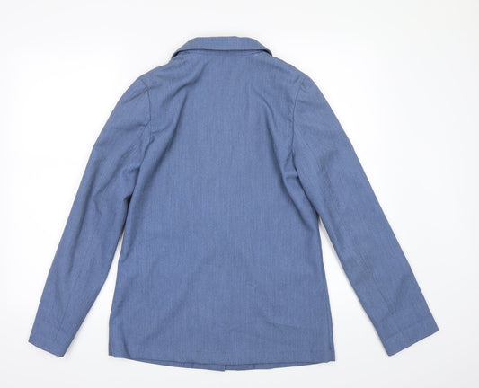 H&M Womens Blue Jacket Suit Jacket Size 8