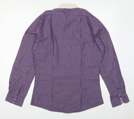 WE Mens Purple Striped Button-Up Size M