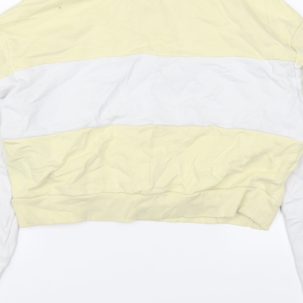 H&M Womens Yellow Striped  Shrug Sweatshirt Size XS