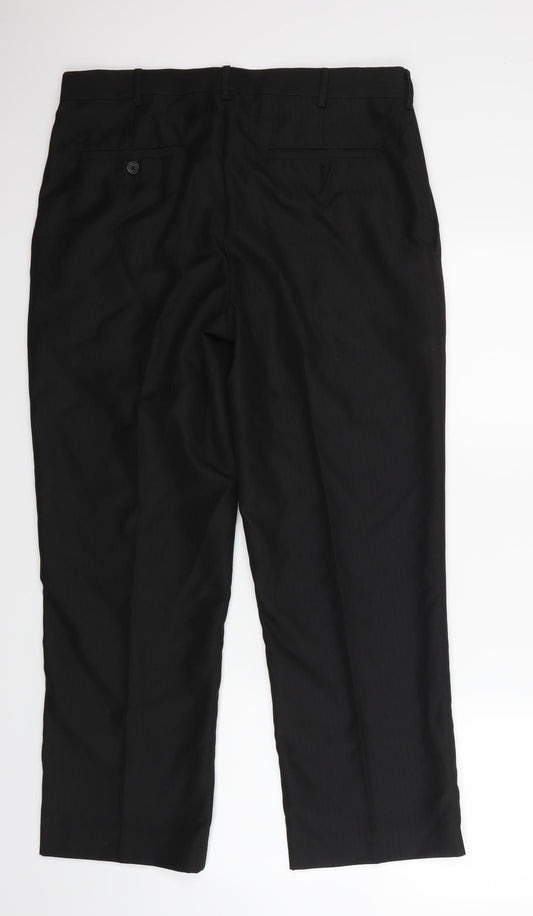 Perry Ellis Mens Black Trousers Size 34 L30 in