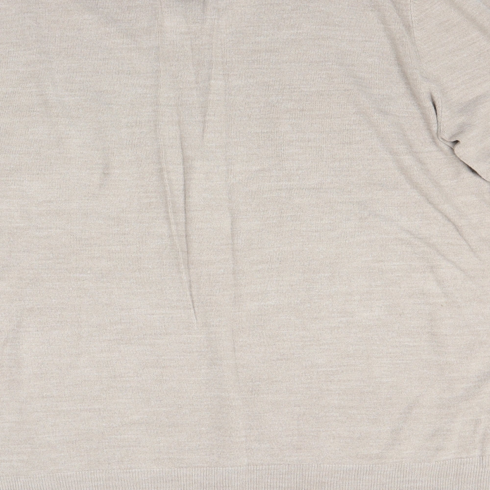 Morley Mens Beige Henley Jumper Size XL