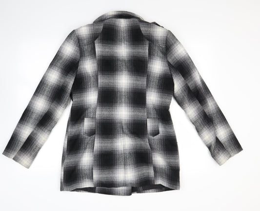 George Womens Grey Check Overcoat Coat Size 10
