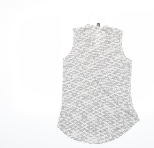 Primark Womens Grey Geometric Basic T-Shirt Size 4