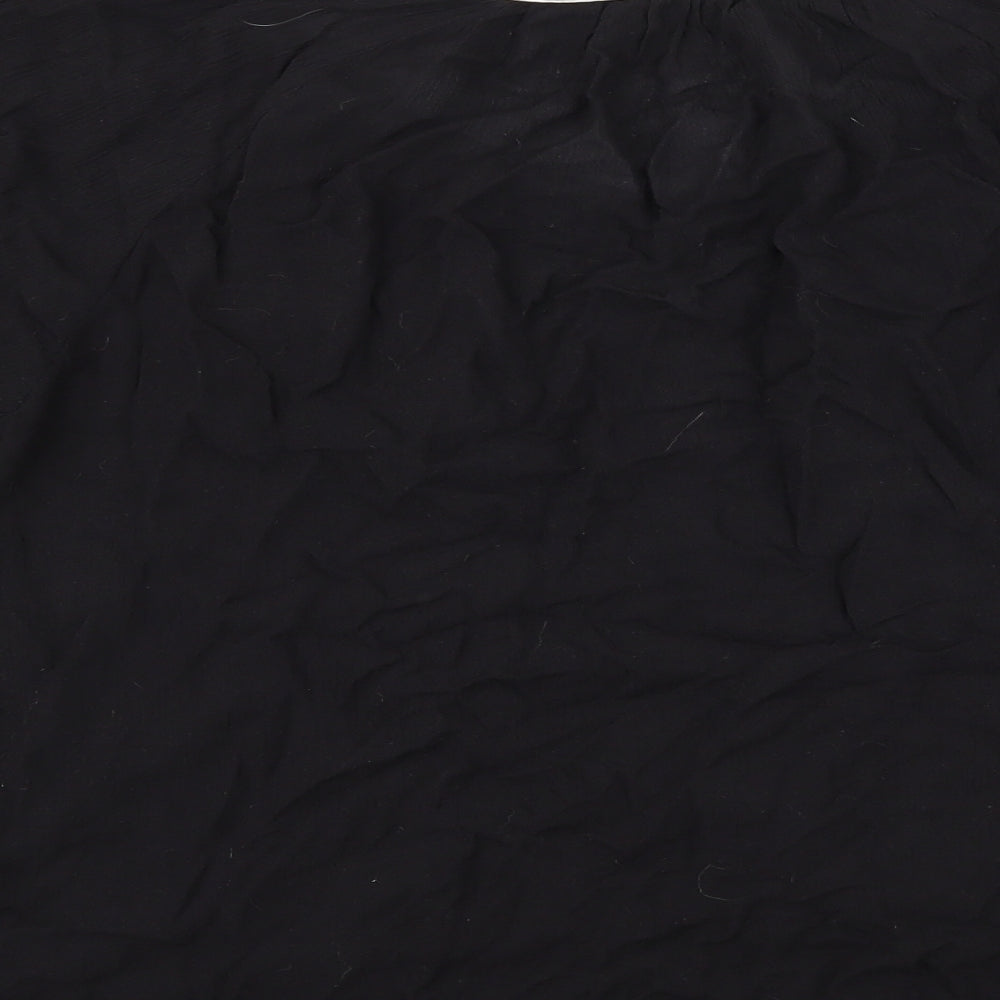 Boohoo Womens Black Basic Blouse Size 8