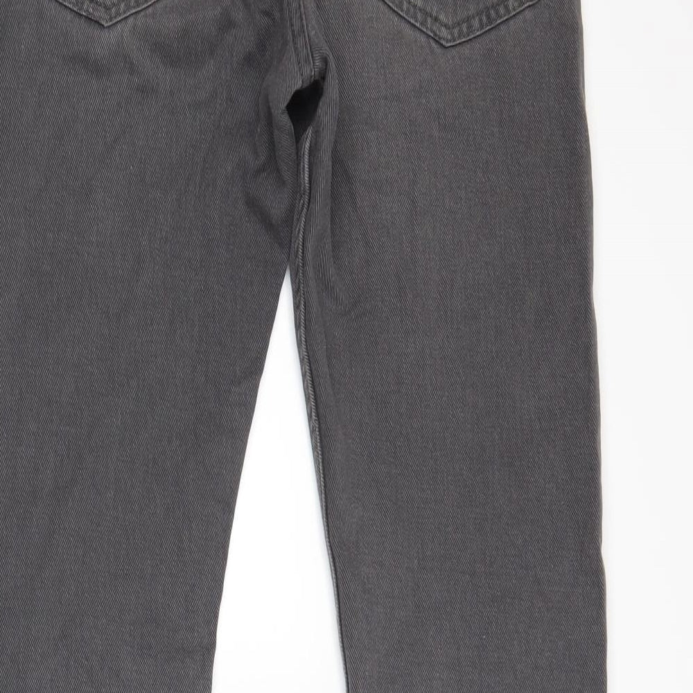 Primark Womens Grey Denim Straight Jeans Size 28 L30 in