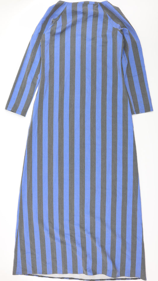 Moda Womens Blue Striped Maxi Size 14