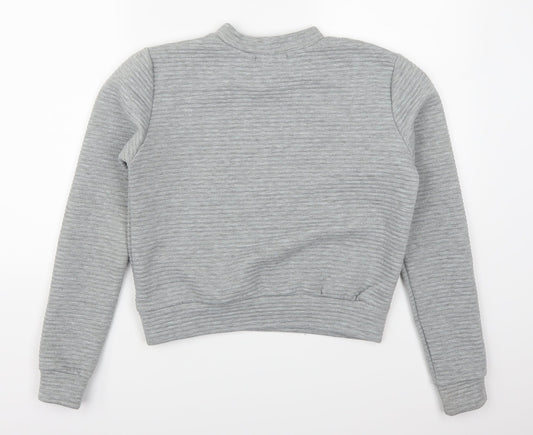 Boohoo Womens Grey Pullover Sweatshirt Size S