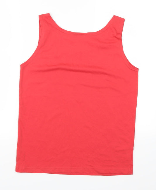 First Avenue Womens Red Basic Tank Size S