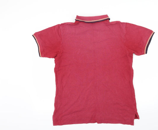 Easy Mens Red Jersey Polo Size M - Sunwashed