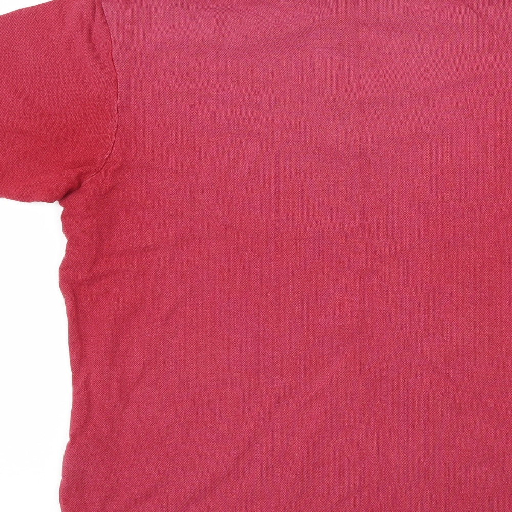 Easy Mens Red Jersey Polo Size M - Sunwashed