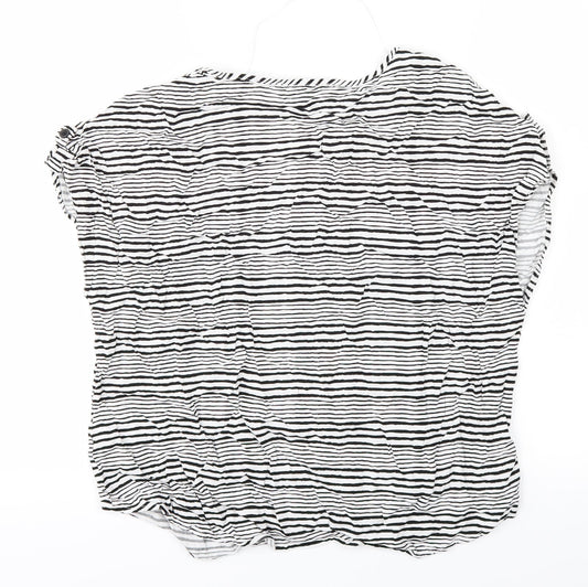 Primark Womens Black Striped Basic Blouse Size 14