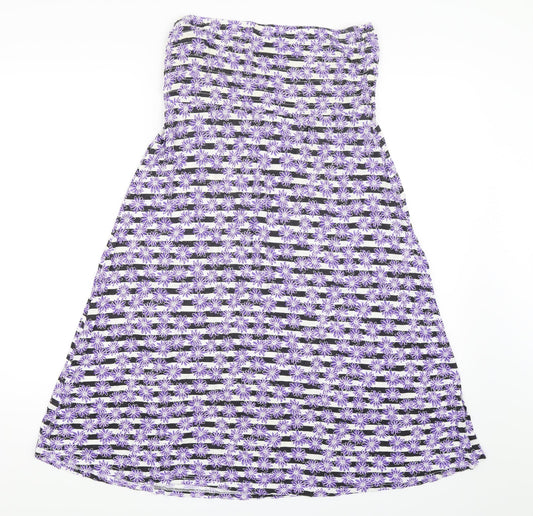 BHS Womens Purple Striped A-Line Size M