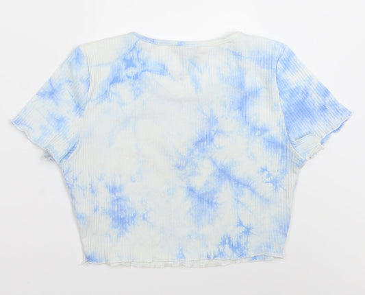 Shein Womens White Cropped T-Shirt Size L - Butterfly