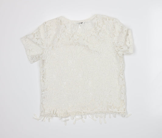 George Womens White Basic T-Shirt Size 10