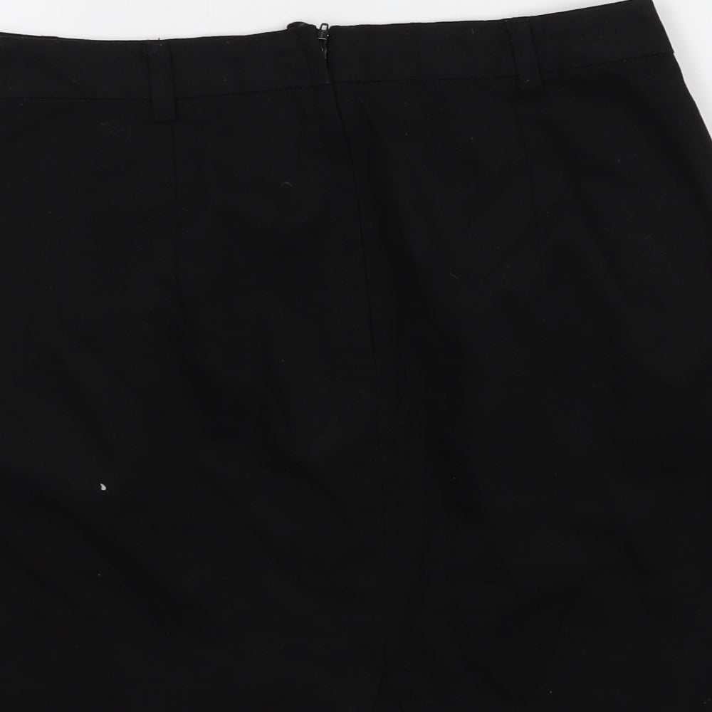 H&M Womens Black Rayon A-Line Skirt Size 8