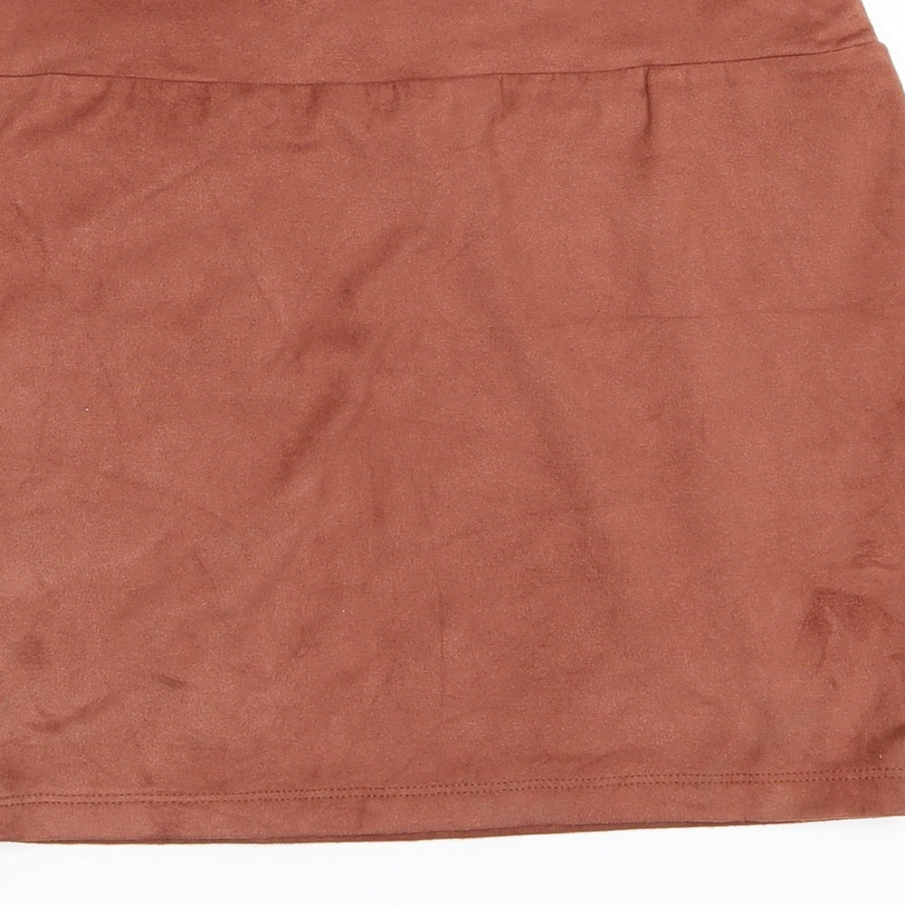 Miss Selfridge Womens Brown Velour Mini Skirt Size 6