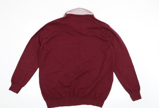 George Mens Red Pullover Jumper Size 2XL