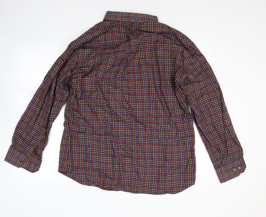 Scott Barber Mens Red Check Button-Up Size L