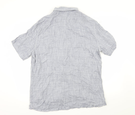 George Mens Blue Button-Up Size XL