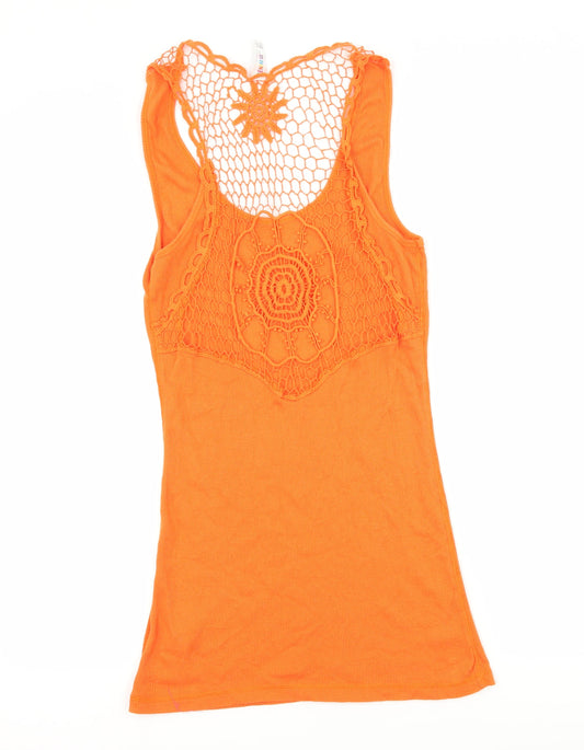 denim co Womens Orange Basic Tank Size 16