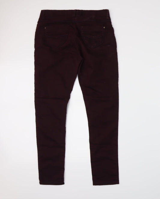 Dorothy Perkins Womens Red Denim Skinny Jeans Size 10 L28 in