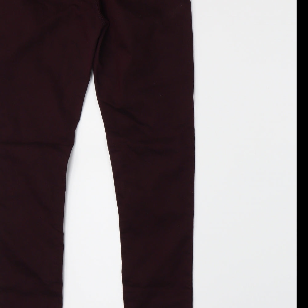 Dorothy Perkins Womens Red Denim Skinny Jeans Size 10 L28 in