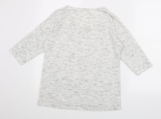 George Womens White Striped Basic Blouse Size 10