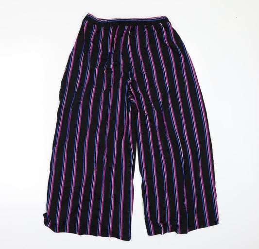 TU Womens Black Striped  Culotte Shorts Size 8 - slit legs